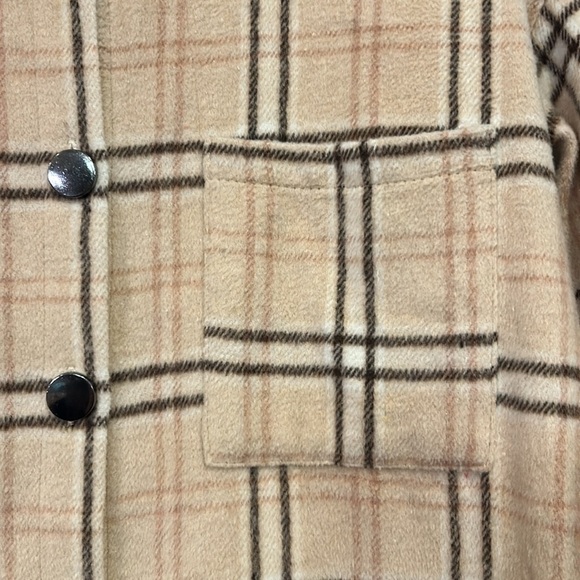 Mundefeis Plaid Brushed Oversized Button Front Shirt Jacket Shacket Size Small - Picture 8 of 12